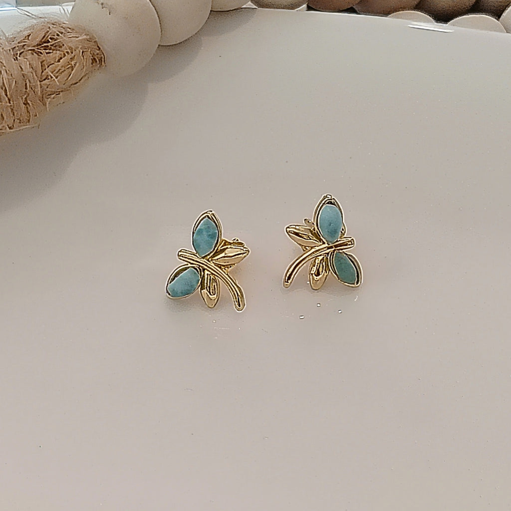 Aretes Libelulas de Larimar