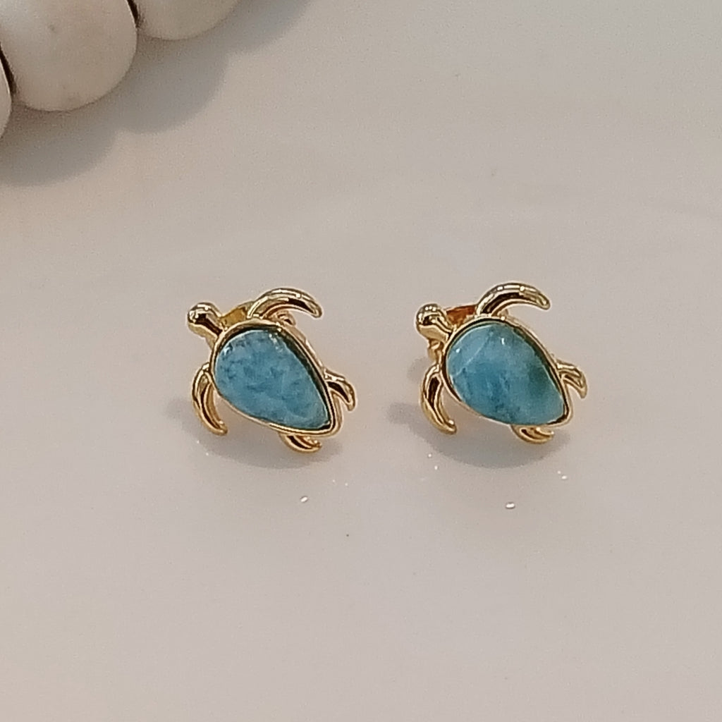 Aretes Tortuga de Larimar