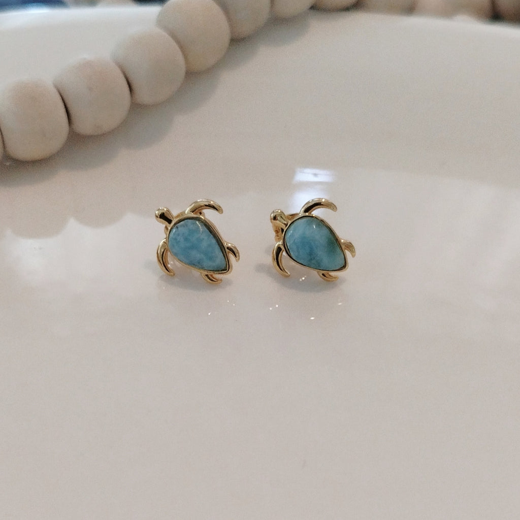 Aretes Tortuga de Larimar