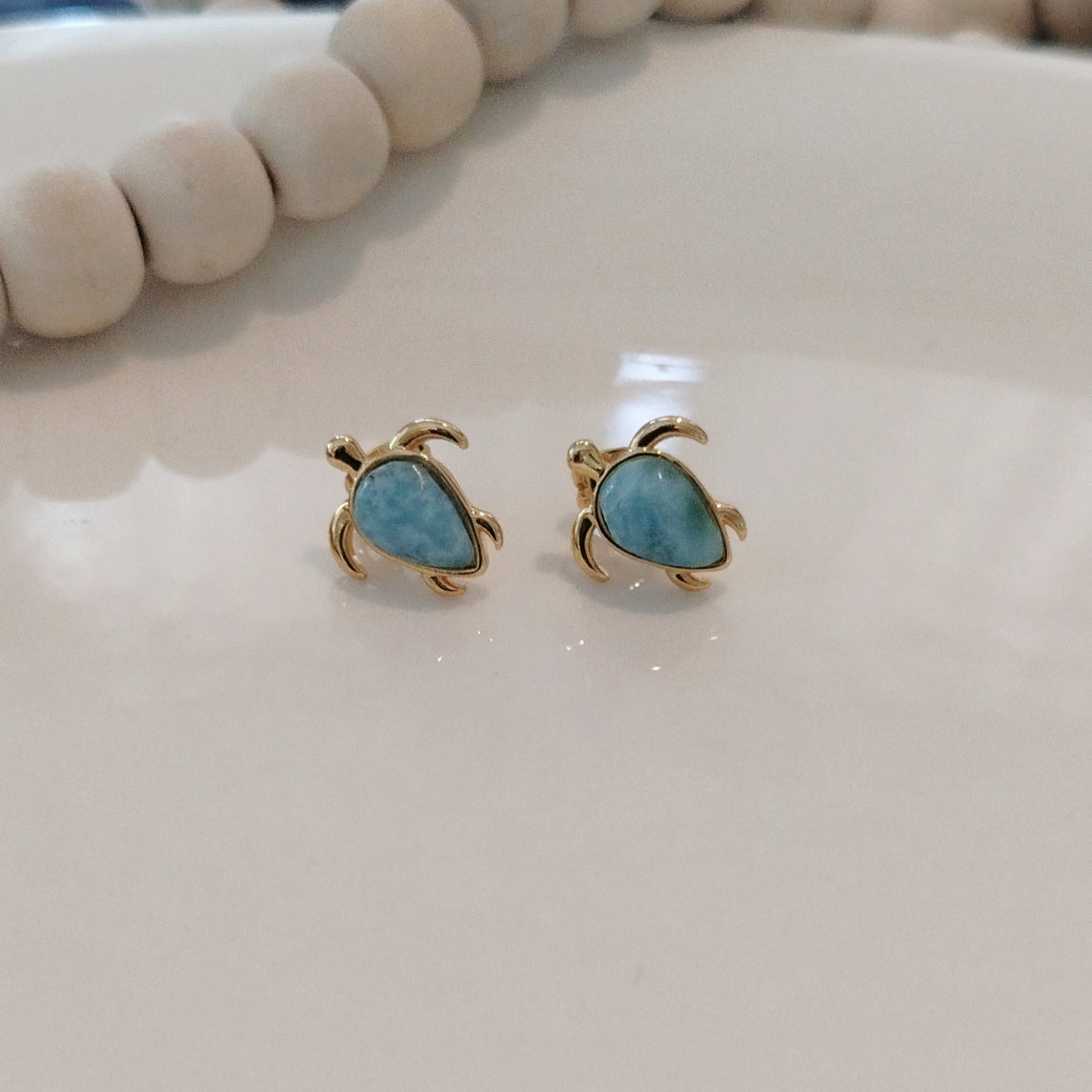 Aretes Tortuga de Larimar