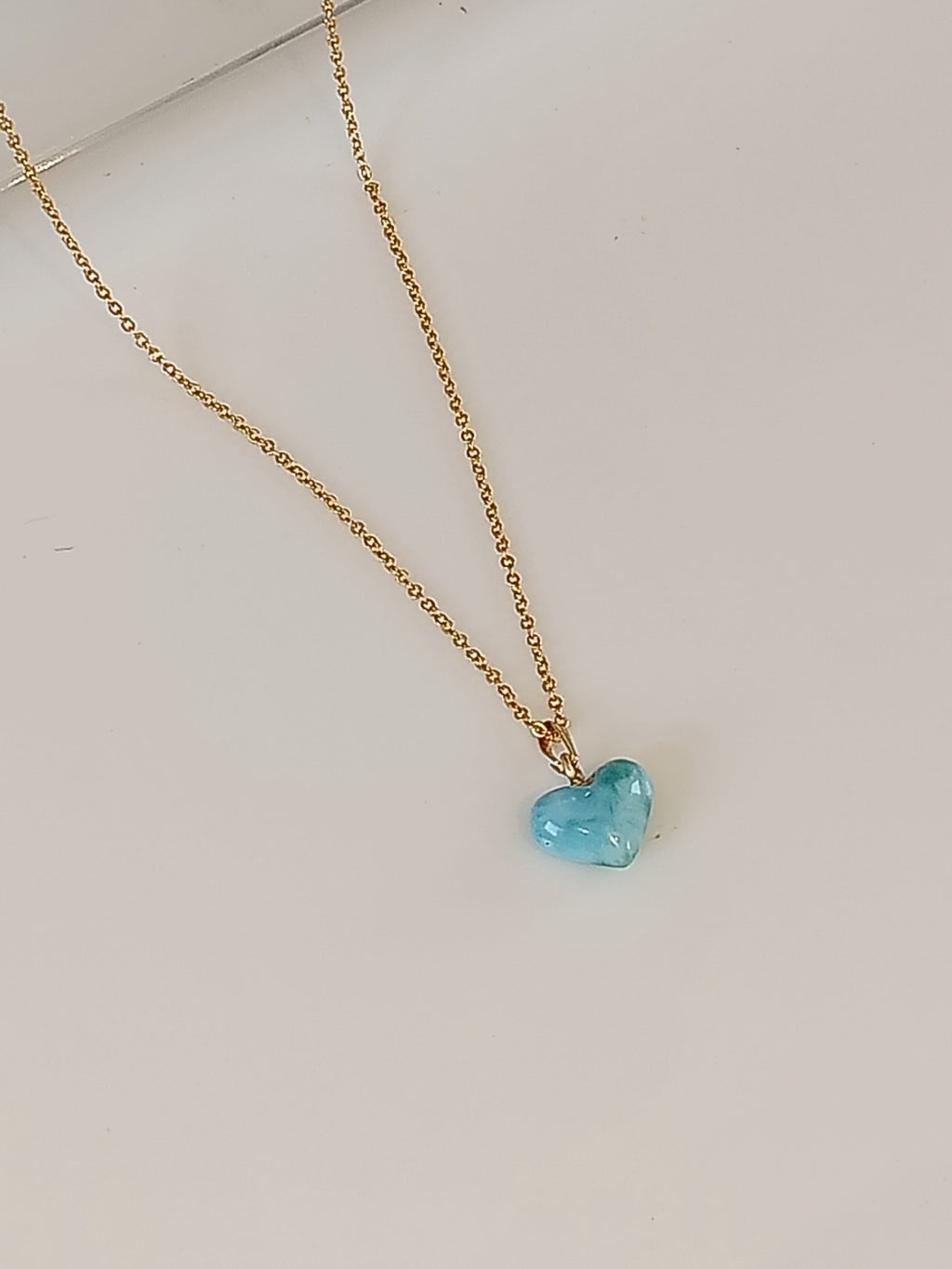 Cadena Corazón en Larimar