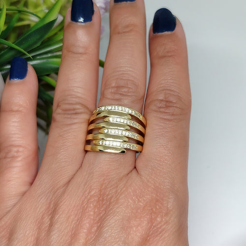 Anillo con baño de oro 24k - Cleo