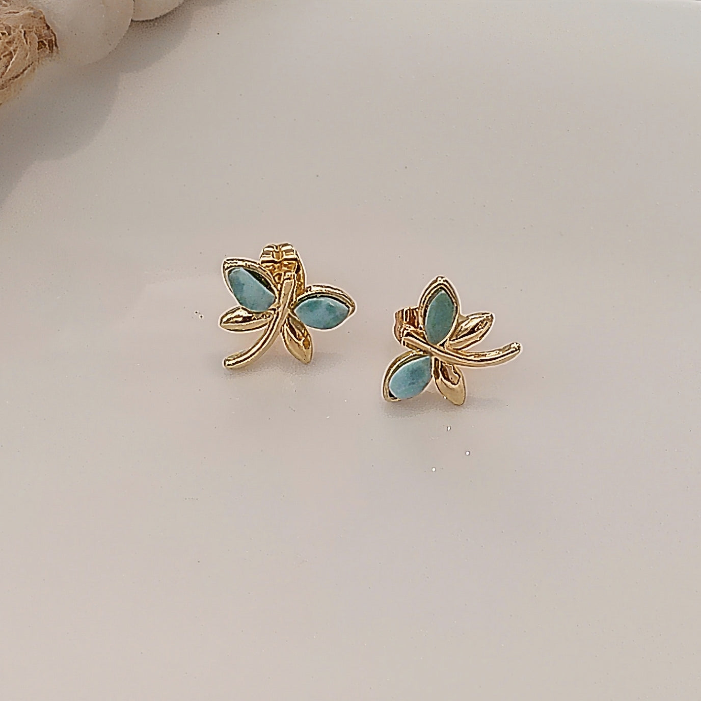 Aretes Libelulas de Larimar