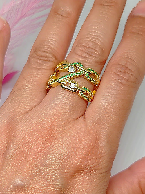 Anillo en baño en oro 24k - Zamira