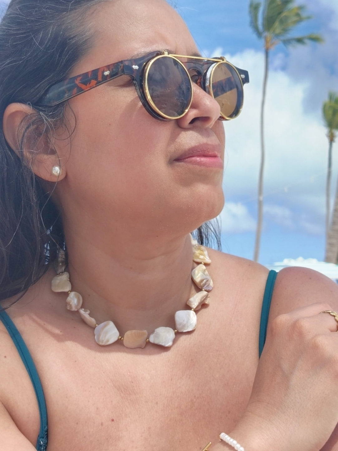 Collar tipo choker - Nacar