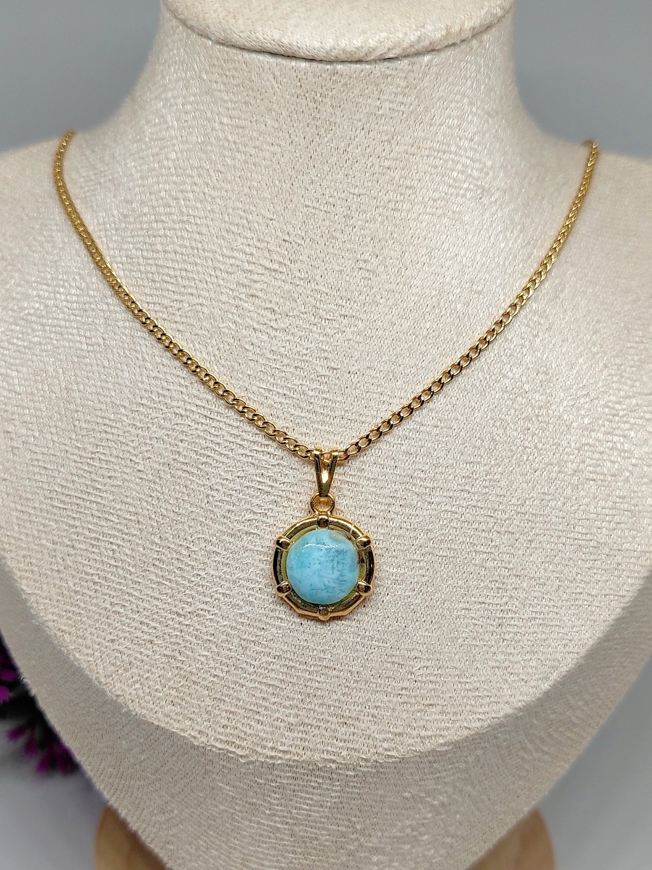 Cadena Dije Larimar