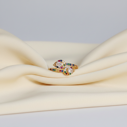 Anillo con baño de oro 24k - Cobra