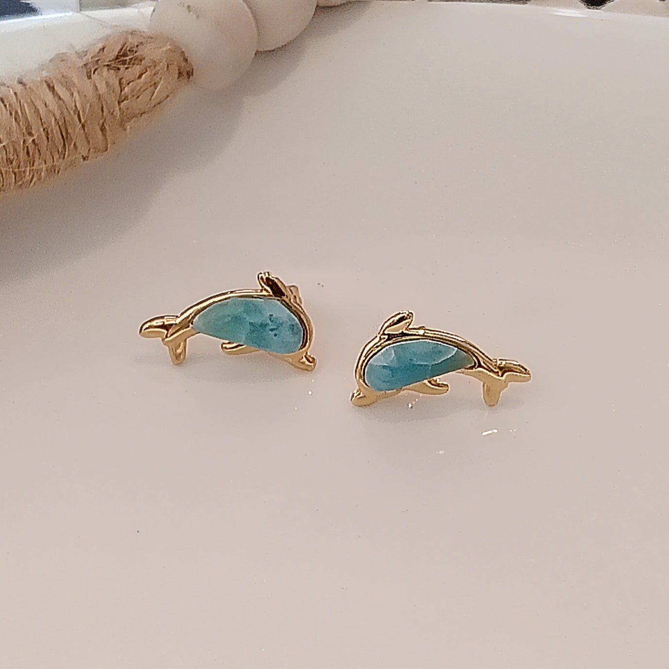 Aretes Delfin de Larimar