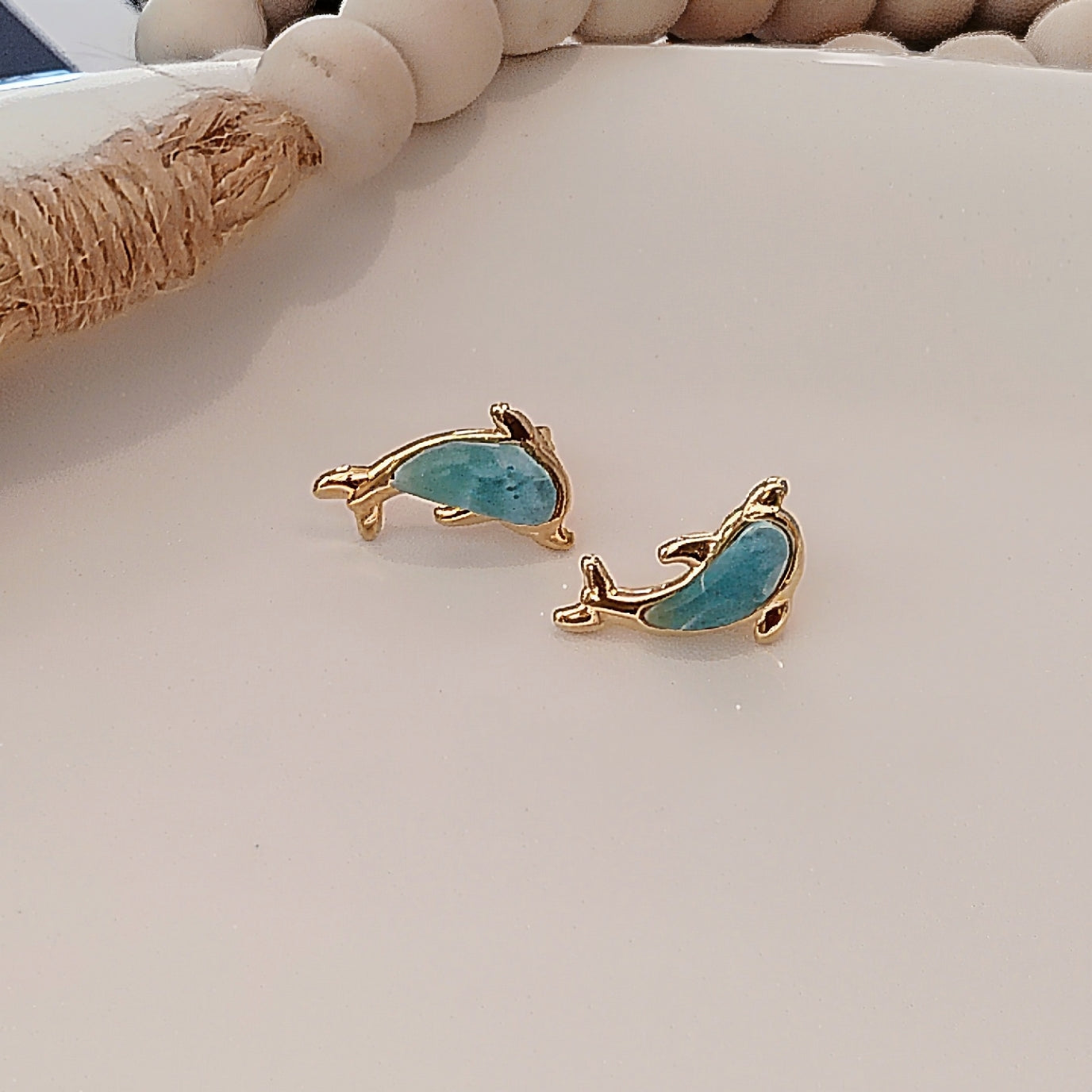 Aretes Delfin de Larimar