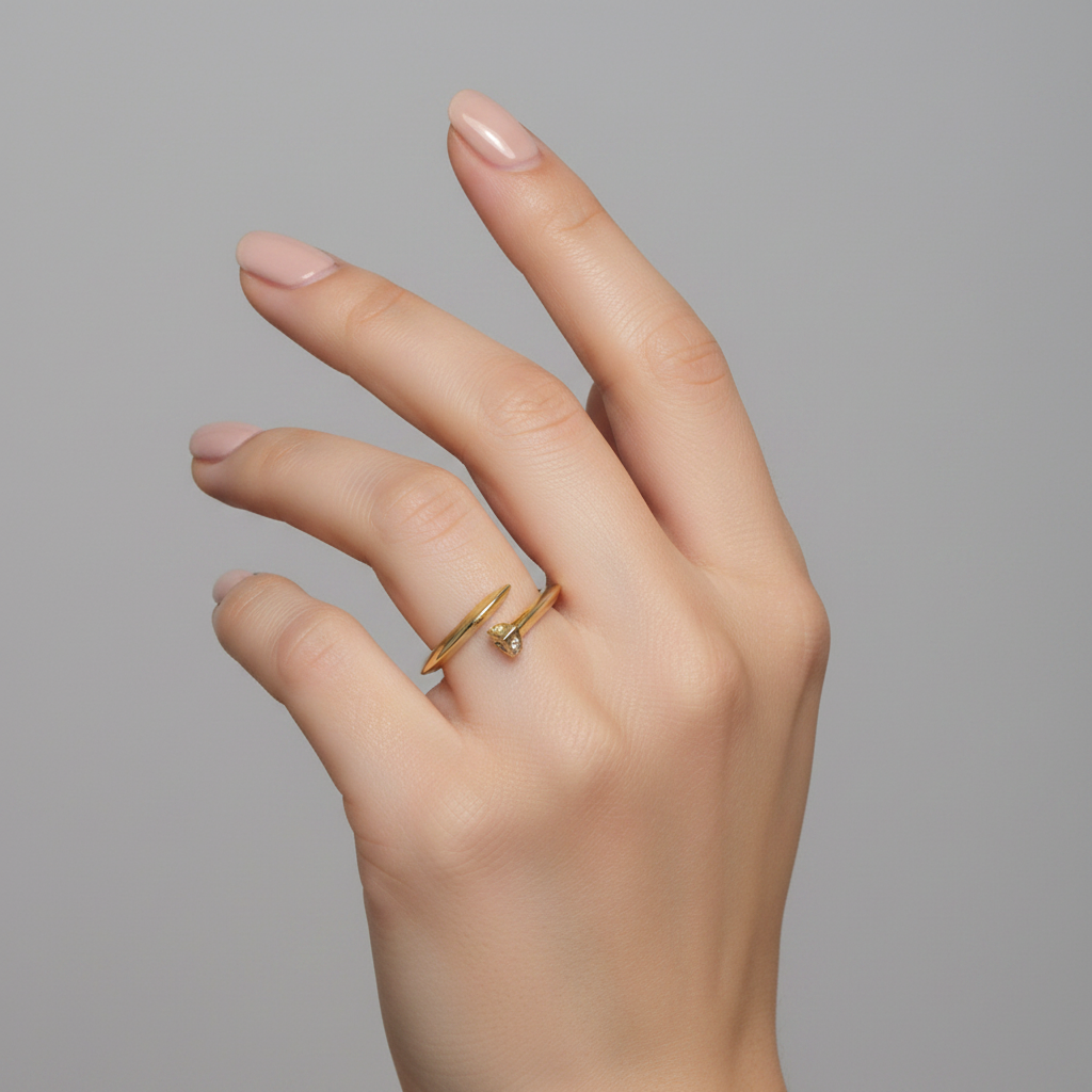 Anillo con baño de oro 24k - Amelia